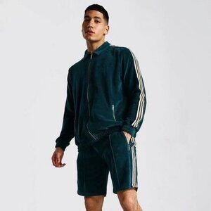 Green with Stripes  Velvelty material  Large Size